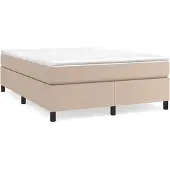 Syfax Cama box spring con colchón cuero sintético capuchino 140x190cm