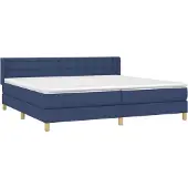 Syfax Cama box spring con colchón tela azul 160x200 cm