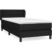 Syfax Cama box spring con colchón tela negro 90x190 cm