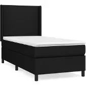 Syfax Cama box spring con colchón tela negro 90x190 cm
