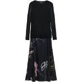 Desigual , Vestido 2 en 1 trazos, Poliester, Negro, XS