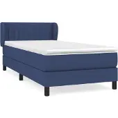 Syfax Cama box spring con colchón tela azul 80x200 cm