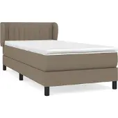 Syfax Cama box spring con colchón tela gris taupe 90x200 cm