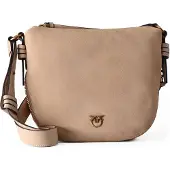 Pinko Zip Around Bolso bandolera Piel natural 28 cm beige