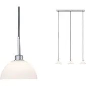 Paulmann Lámpara colgante Parana, 3 luces, blanco/cromado mate