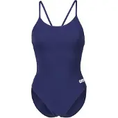 Arena Traje de baño 'LACE BACK SOLID' azul oscuro / blanco