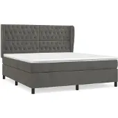 Syfax Cama box spring con colchón terciopelo gris oscuro 180x200 cm