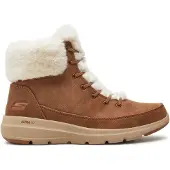 SKECHERS Botines con cordones 'Glacial Ultra' marrón / blanco