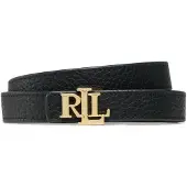 Ralph Lauren para mujer. 412912038001 Cinturón reversible de piel con logotipo negro (L), Marrón, Casual, outlet