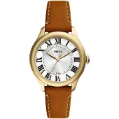 Fossil Reloj analógico 'Gilmore' marrón / oro