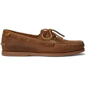 Ralph Lauren para hombre. 803932219002 Náuticos Merton de piel marrón (45), Plano, Cordones, Casual, Clásico, outlet