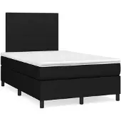 Syfax Cama box spring con colchón tela negro 120x200 cm