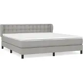 Syfax Cama box spring con colchón tela gris claro 180x200 cm