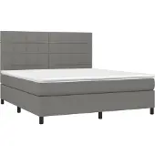 Syfax Cama box spring con colchón tela gris oscuro 180x200 cm