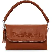 Desigual , Bolso logo 3D mediano, Poliuretano, MarróN, U