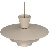 Luminex Lámpara colgante Plato, beige, metal, Ø 38 cm, E27