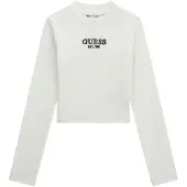 GUESS Camiseta negro / blanco
