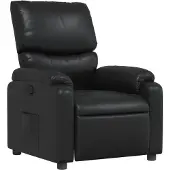 vidaXL Sillón reclinable negro de , tapizado en cuero sintético
