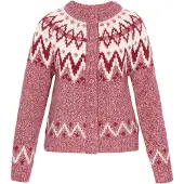 Dreimaster Cárdigan rojo oscuro / offwhite