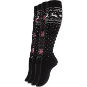 Yenita Calcetines hasta la rodilla rojo oscuro / negro / blanco