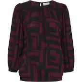 Kaffe Blusa 'KALorina' rojo vino / negro