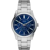 Fossil Reloj analógico 'PEARSON' azul oscuro / plata / blanco