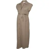 Mamalicious Vestido camisero 'MLNivola' taupe