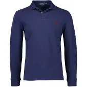 Ralph Lauren para hombre. 710680790046 Polo de piqué Custom Slim Fit marino (XL), Casual, Algodón, Manga larga, outle