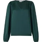 Vila Blusa De Manga Larga Ellette Smock Satin Top