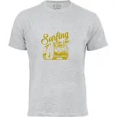 Cotton Prime Camiseta 'Surf Tme Urlaub Meer Ozean' amarillo oscuro / gris