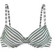 Venice beach Top de bikini 'Summer' verde oscuro / blanco