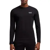 EA7 para hombre. 8NPT28_PJVQZ Camiseta de manga larga de algodón Core Identity negro (XL), Casual, outlet 2026.