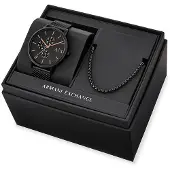Armani Exchange Conjunto de joyería 'CAYDE' negro