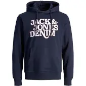 Jack & Jones Sudadera 'Rack' navy / blanco