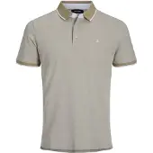 Jack & Jones Camiseta 'JJEPaulos' beige oscuro / gris claro / negro / blanco