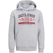 Jack & Jones Sudadera 'New Denim' navy / gris / rojo rubí
