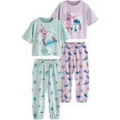 Next Pijama 'Lilo & Stitch' azul / menta / lila pastel / blanco