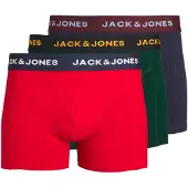 Jack & Jones Calzoncillo boxer 'JWHJAMES' azul oscuro / verde oscuro / rojo vivo / blanco