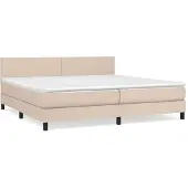 Syfax Cama box spring con colchón cuero sintético capuchino 200x200cm