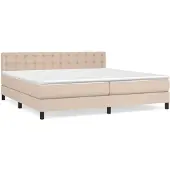 Syfax Cama box spring con colchón cuero sintético capuchino 200x200cm