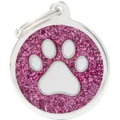 My Family Placa Para Mascota Redonda Y Brillante Con Huella