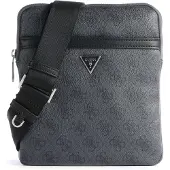 GUESS Bolso de hombro 'MILANO CROSSBODY FLAT' gris basalto / negro / plata