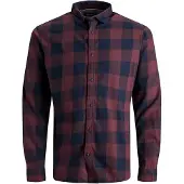 Jack & Jones Camisa azul oscuro / rojo vino