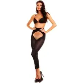 Glamory Leotardos 'Breeze 60 Ouvert Microfaser Fußlose Strumpfhose' negro