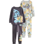 Next Pijama azul noche / azul claro / gris claro / naranja