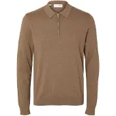 Selected Prenda De Punto Polo De Manga Larga Hombres Marrón S