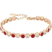 Faina Pulsera oro rosa / rojo