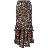 IZIA Falda aqua / marrón / amarillo / naranja