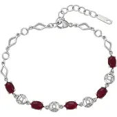 NAEMI Pulsera rojo / plata