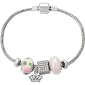 NAEMI Pulsera rosa pastel / plata